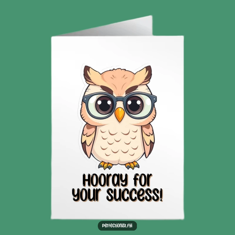 Free Printable Congrats Card: Owl's Clear Vision - Downloadable Success Celebration