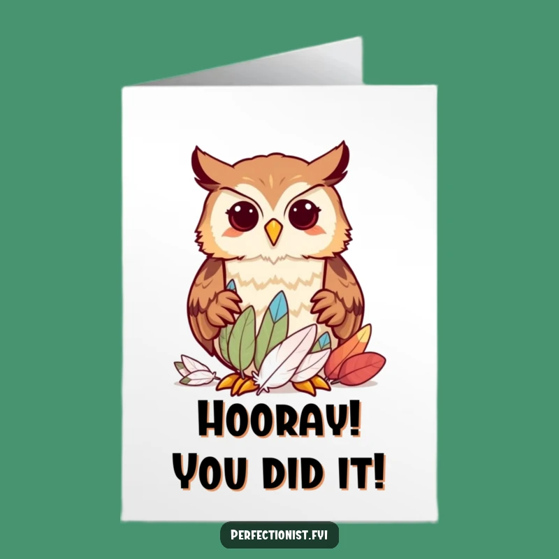 Free Printable Owl Congrats Card: Humorous Organized Bird Downloadable Gift!