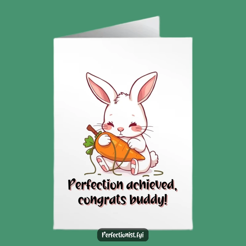 Free Printable Congrats Card: Rabbit's Perfect Carrot Touch, Instant Laughs!