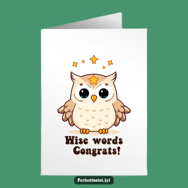 Free Printable Congrats Card: Owl Star Alignment Success Funny Downloadable Gift