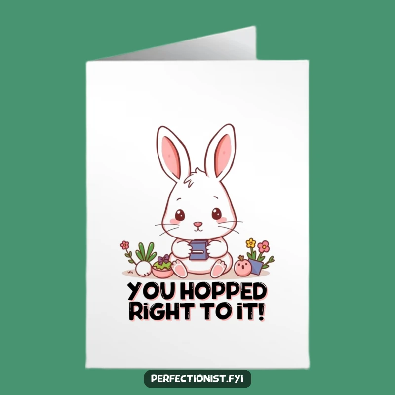 Free Printable Congrats Card: Rabbit's Alignment - Downloadable Success Precision