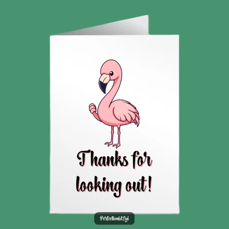 Free Printable Flamingo Thank You Card - Funny Feather Detail Downloadable Gift