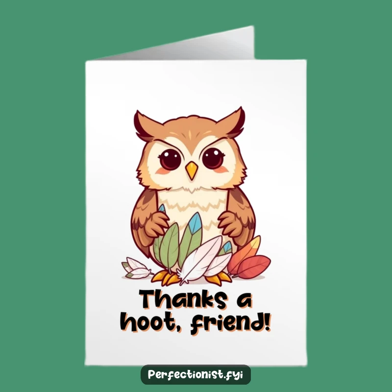 Free Printable Owl Thank You Card: Funny Organized Bird Downloadable Gift!