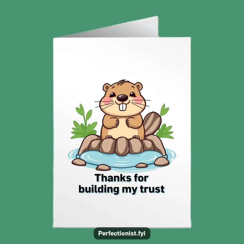 Free Printable Thank You Card: Beaver's Dam Perfection, Funny DIY Downloadable Gift