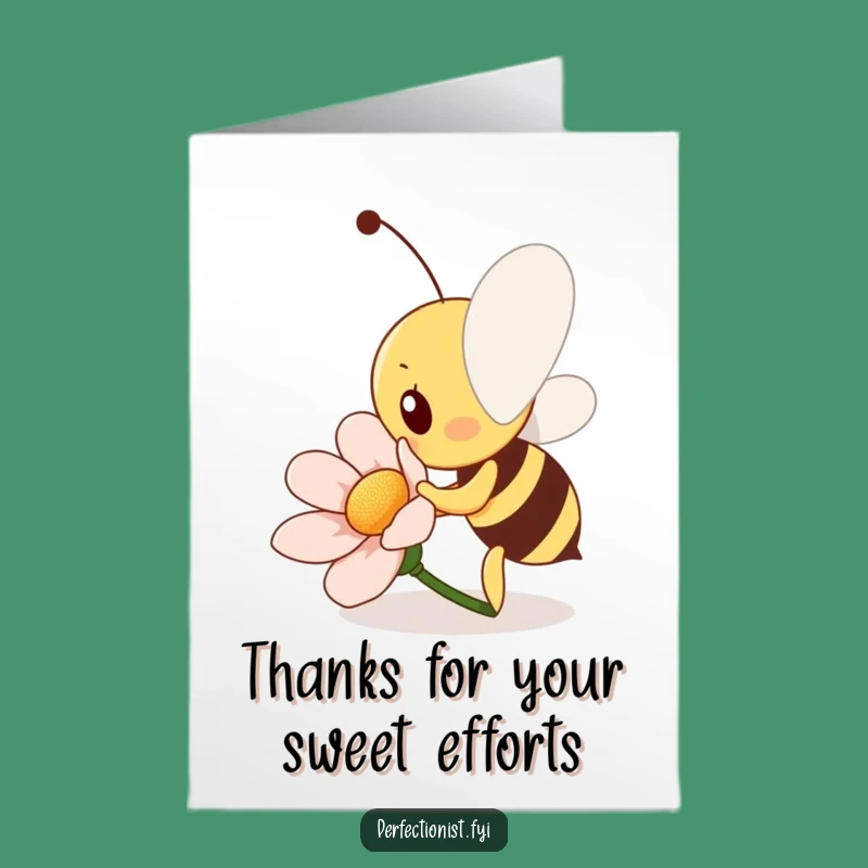 Free Printable Thank You Card: Diligent Bee's Shiny Appreciation