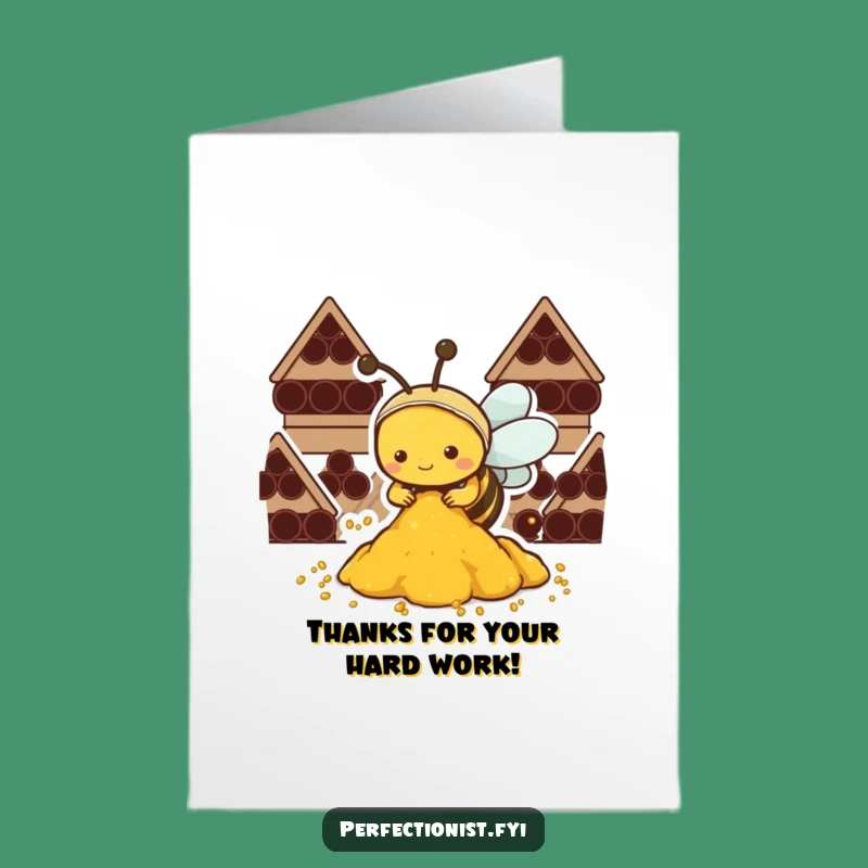 Free Printable Thank You Card: Grateful Kawaii Bee for Your Kind Help!
