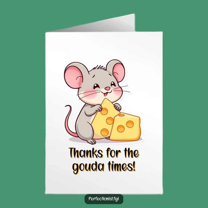 Free Printable Thank You Card: Mouse Gratitude With Cheese Triangle