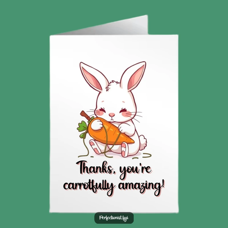 Free Printable Thank You Card: Rabbit's Carrot Perfection, Adorable Download!