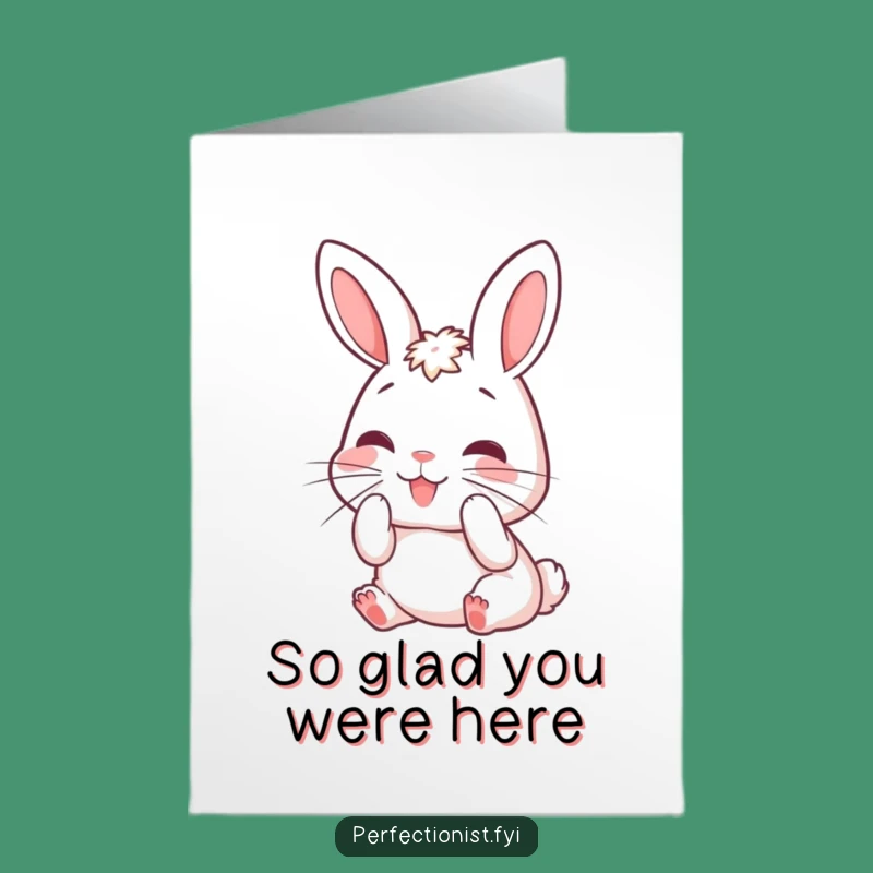 Free Printable Thank You Card: Rabbit Grooming Whiskers - Funny Downloadable Gift!