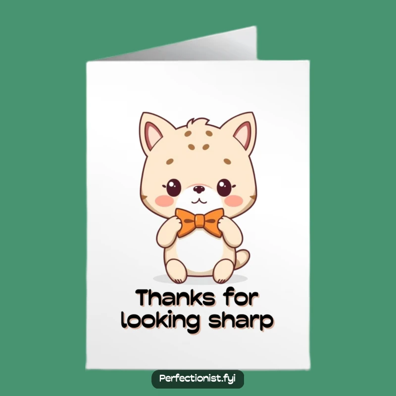 Thank You Free Printable Card: Dapper Animal Bowtie for a Perfectly Smart Thank You