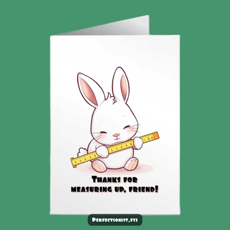 Funny Rabbit Ruler Thank You Free Printable Card - Downloadable Gift