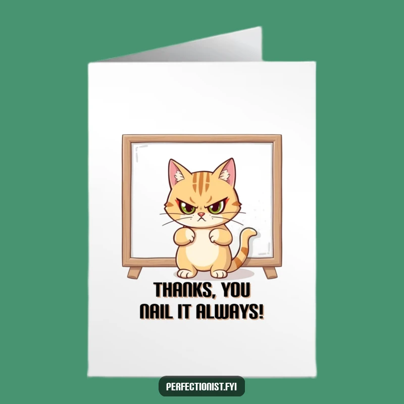 Free Printable Thank You Card: Cat's Stern Artistry, Funny Gratitude!