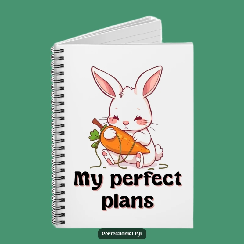 Funny Rabbit Carrot Detailing Notebook, Journal for Organized Thoughts