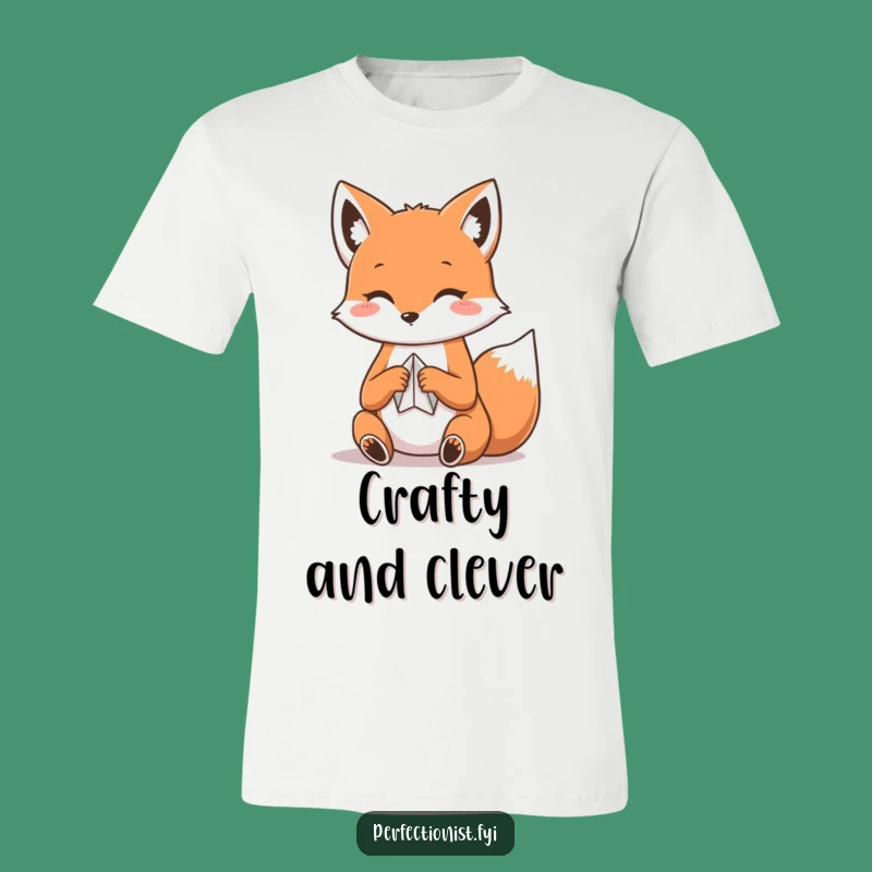 Funny Kawaii Fox T-Shirt: Origami Fox Folding Paper, Artistic Funny Gift