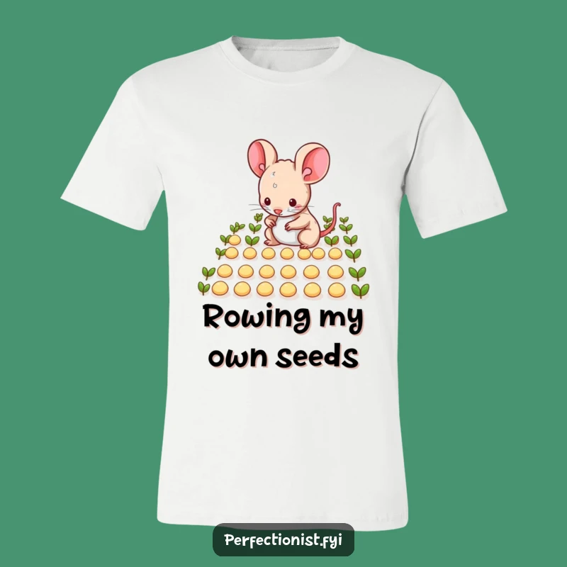 Funny Mouse T-Shirt: Hilarious Seed Arranging Design for Tidy Apparel Lovers