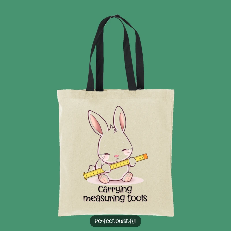 Funny Measuring Rabbit Tote Bag: Carry Your Essentials with Humorous Precision!