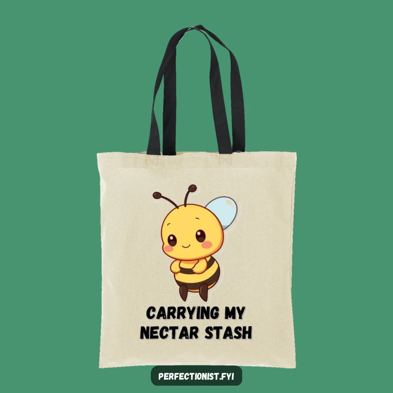 Funny Precise Bee Tote Bag, Nectar Alignment Shopping Bag, Humorous Gift for Organizers