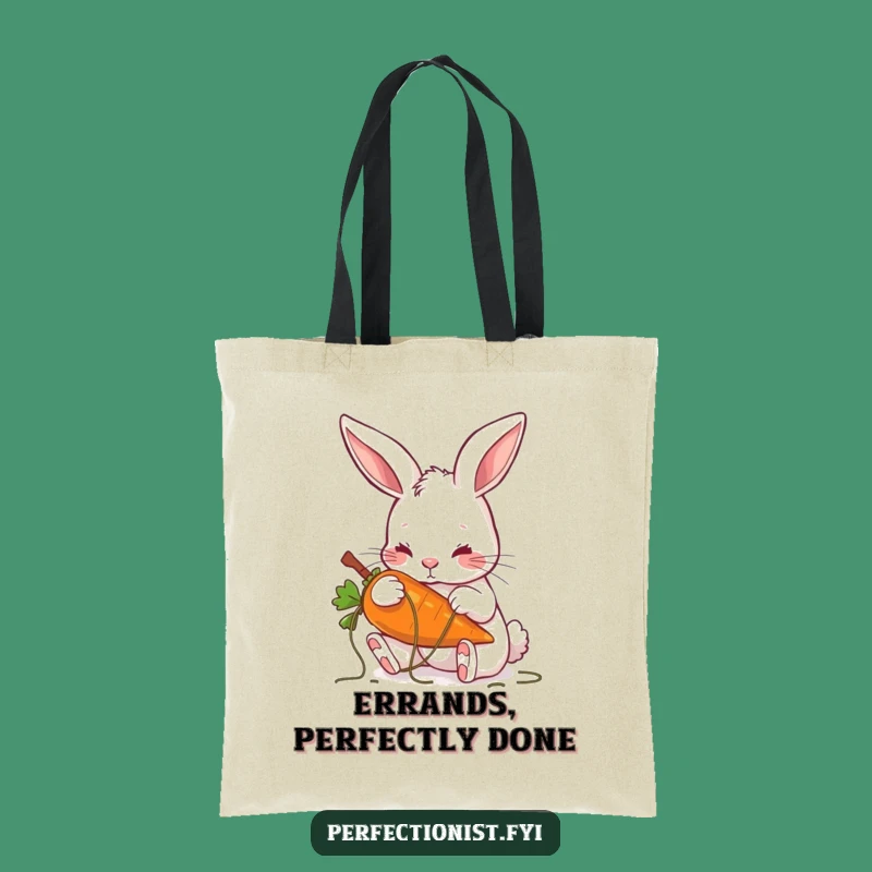 Funny Rabbit Carrot Detailing Tote Bag, Organized Style