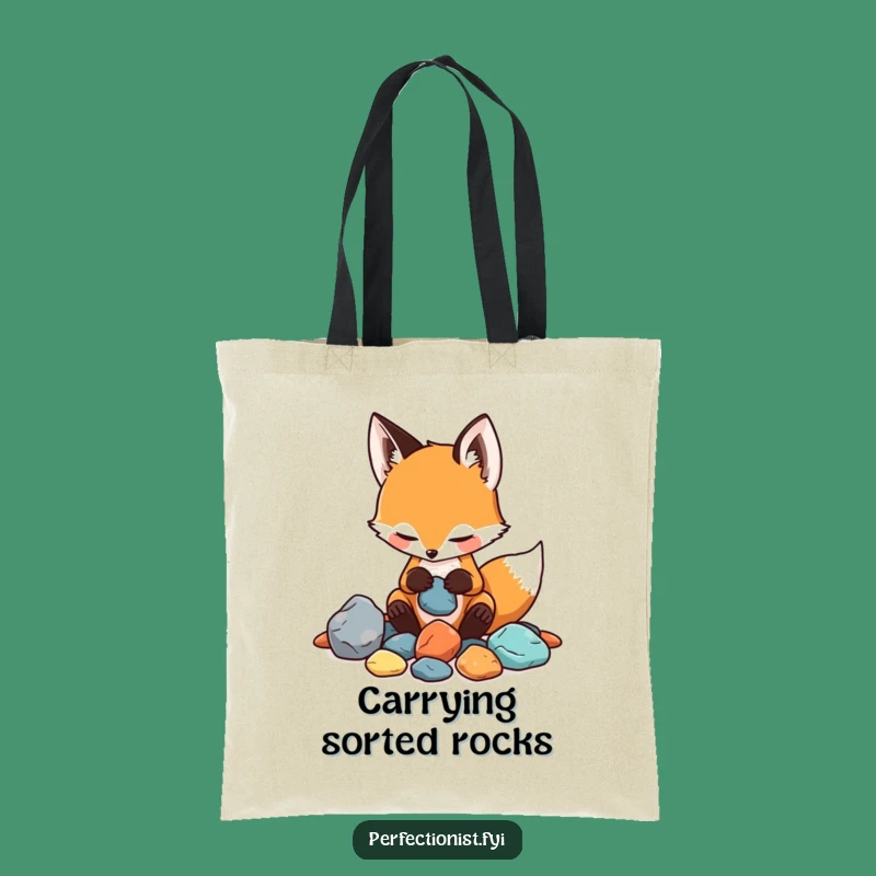 Funny Sorting Fox Tote Bag: Carry Your Finds with Humorous Style!
